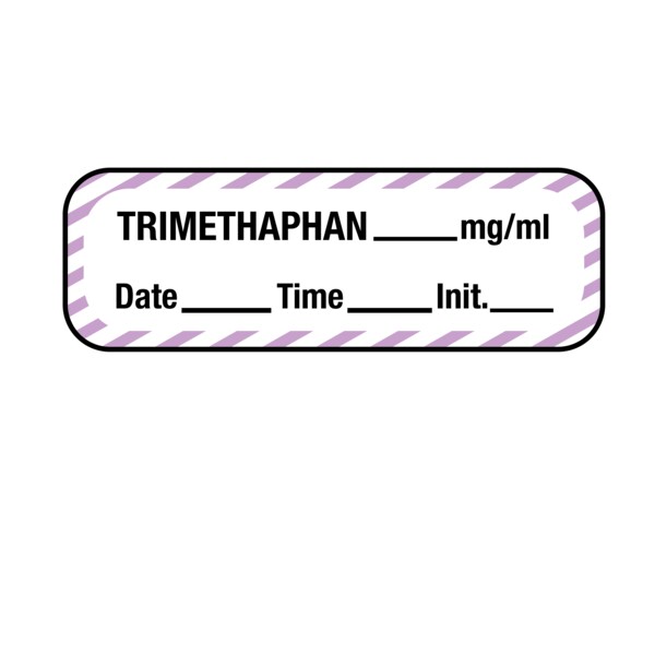 Nevs Label, Trimethaphan 1/2" x 1-1/2" White w/Violet stripes & Black LANT-2842D - main